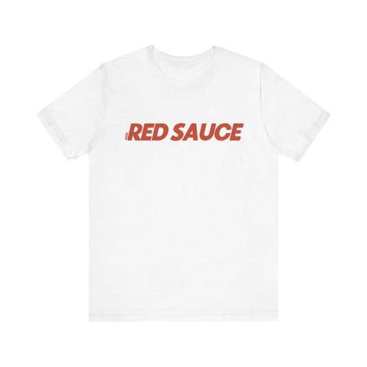 Red Sauce Shirt (White/Black, Unisex)